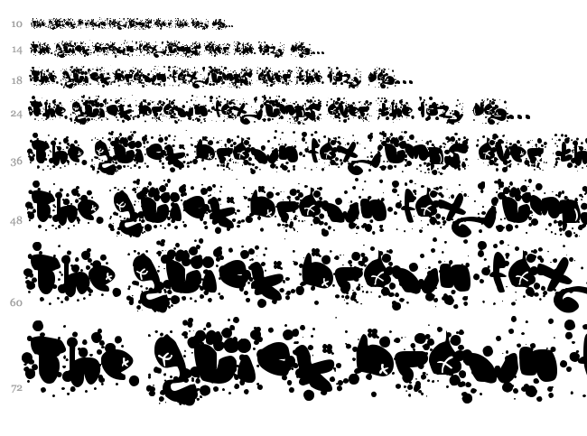Mad Bubbles font waterfall